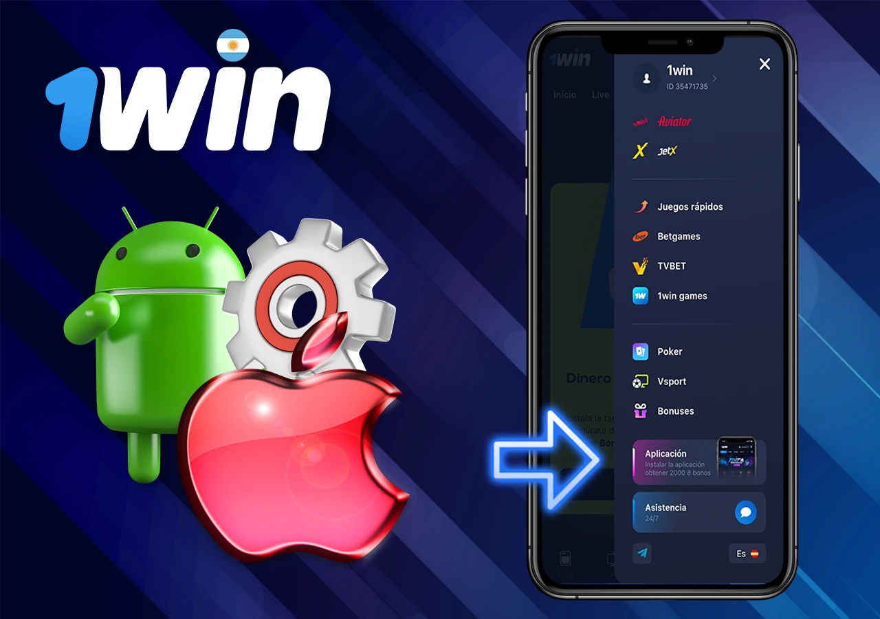 Descripción de cómo instalar una aplicación móvil para el juego.